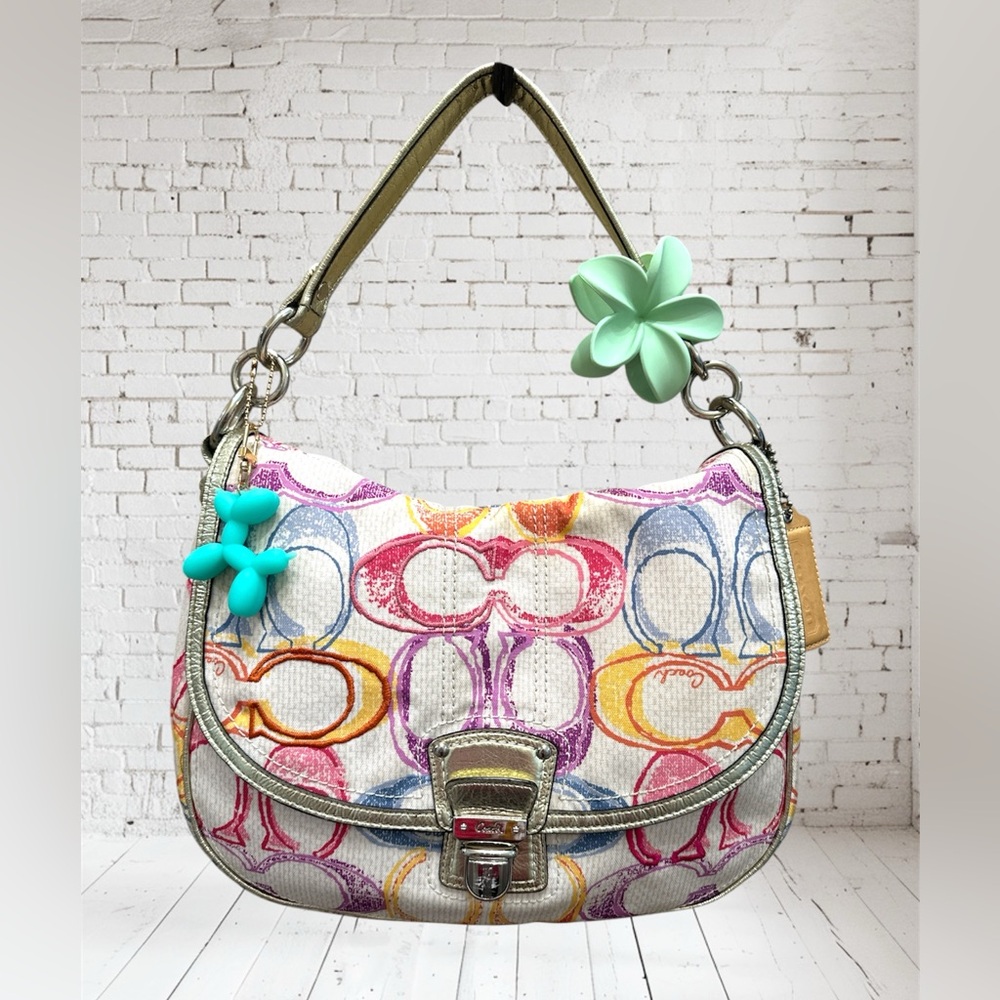 Coach multicolored pastel hobo shoulder bag/ crossbody. Style : 19020 - Picture 1 of 17